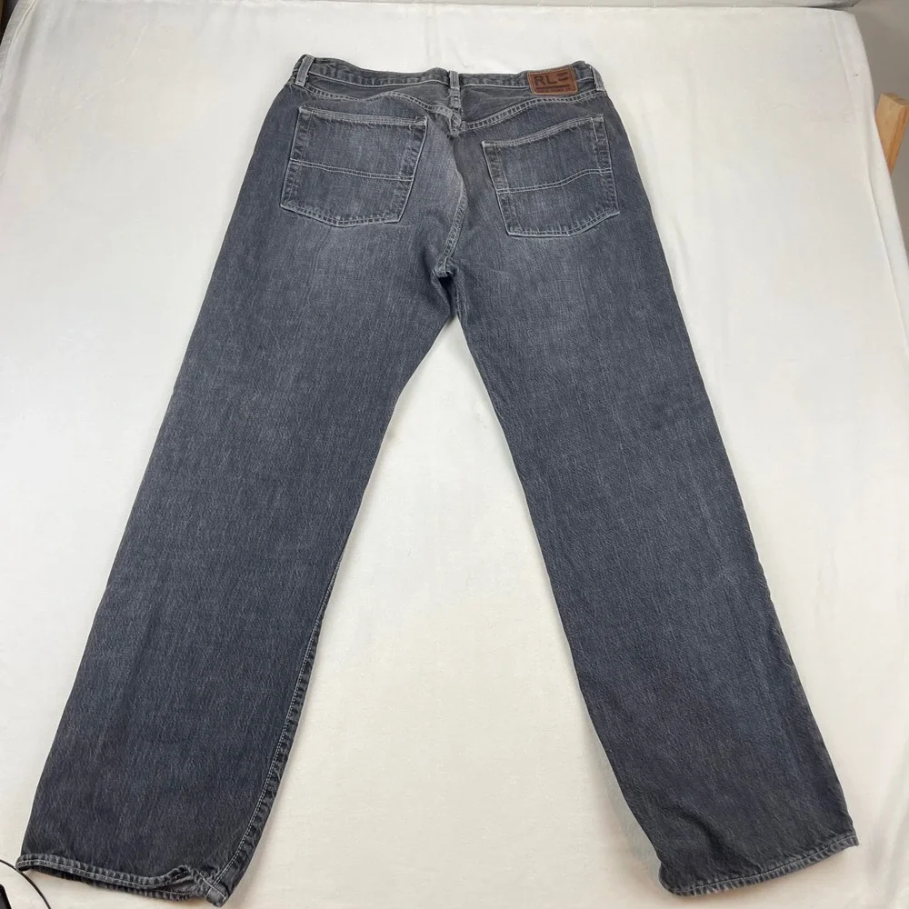 Polo Jeans Co Ralph Lauren Mens 36x30 Faded Black Straight Leg Denim Jeans
